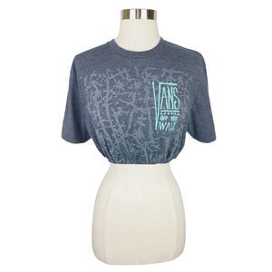 VANS Gray & Teal Off the Wall Crop Top - Size Medium
